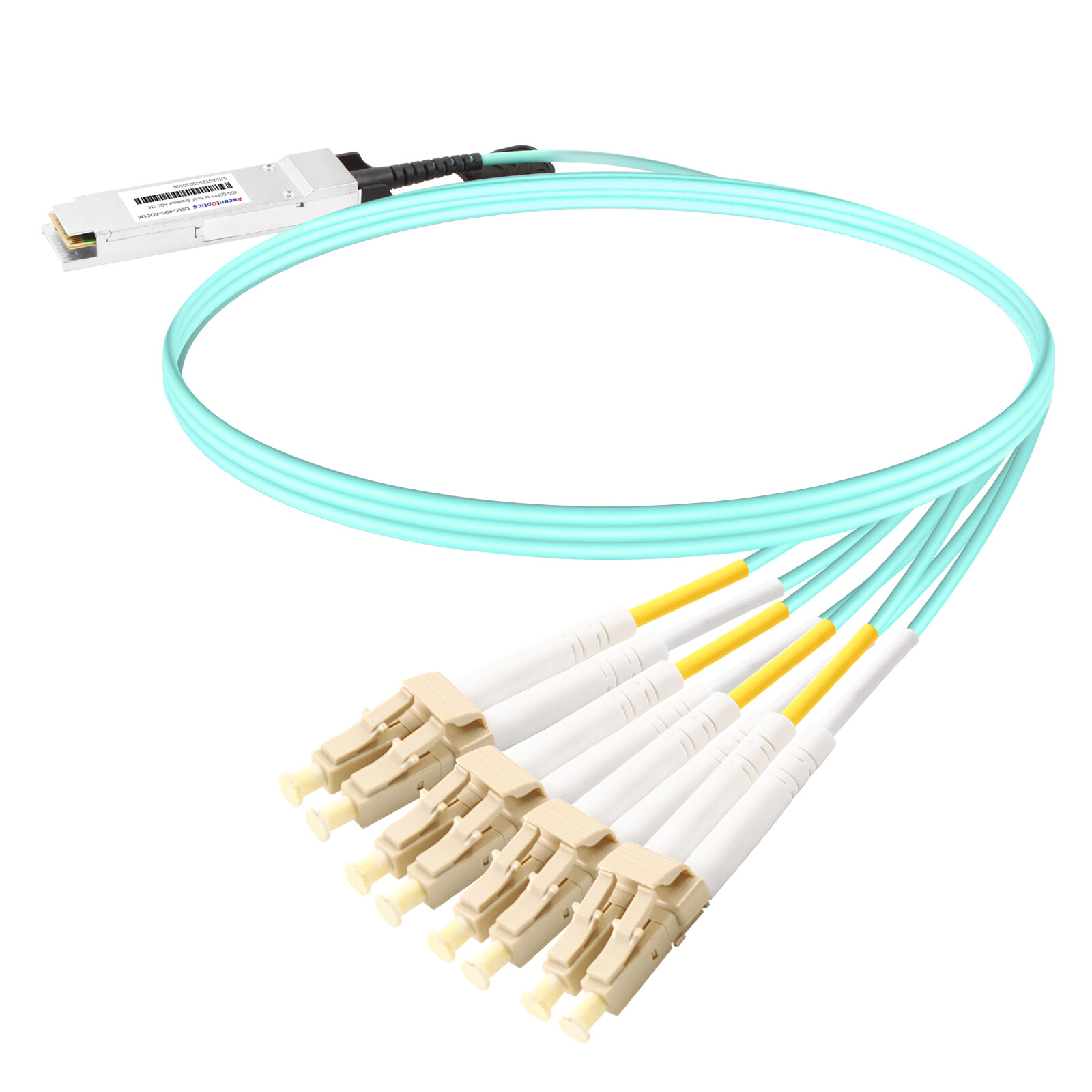 40G QSFP+ to 8x LC Breakout AOC Cable,xx Meter