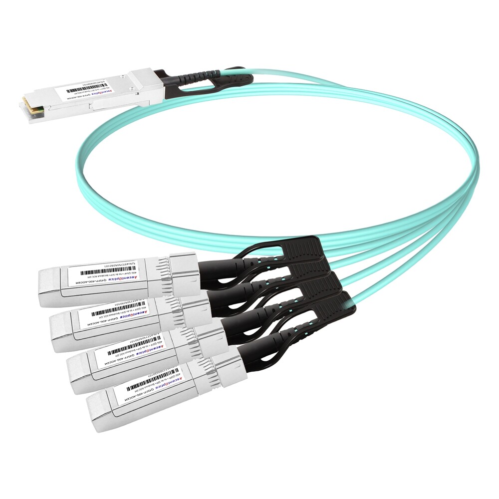 40G QSFP+ to 4x 10G SFP+ Breakout AOC Cable,6 Meters