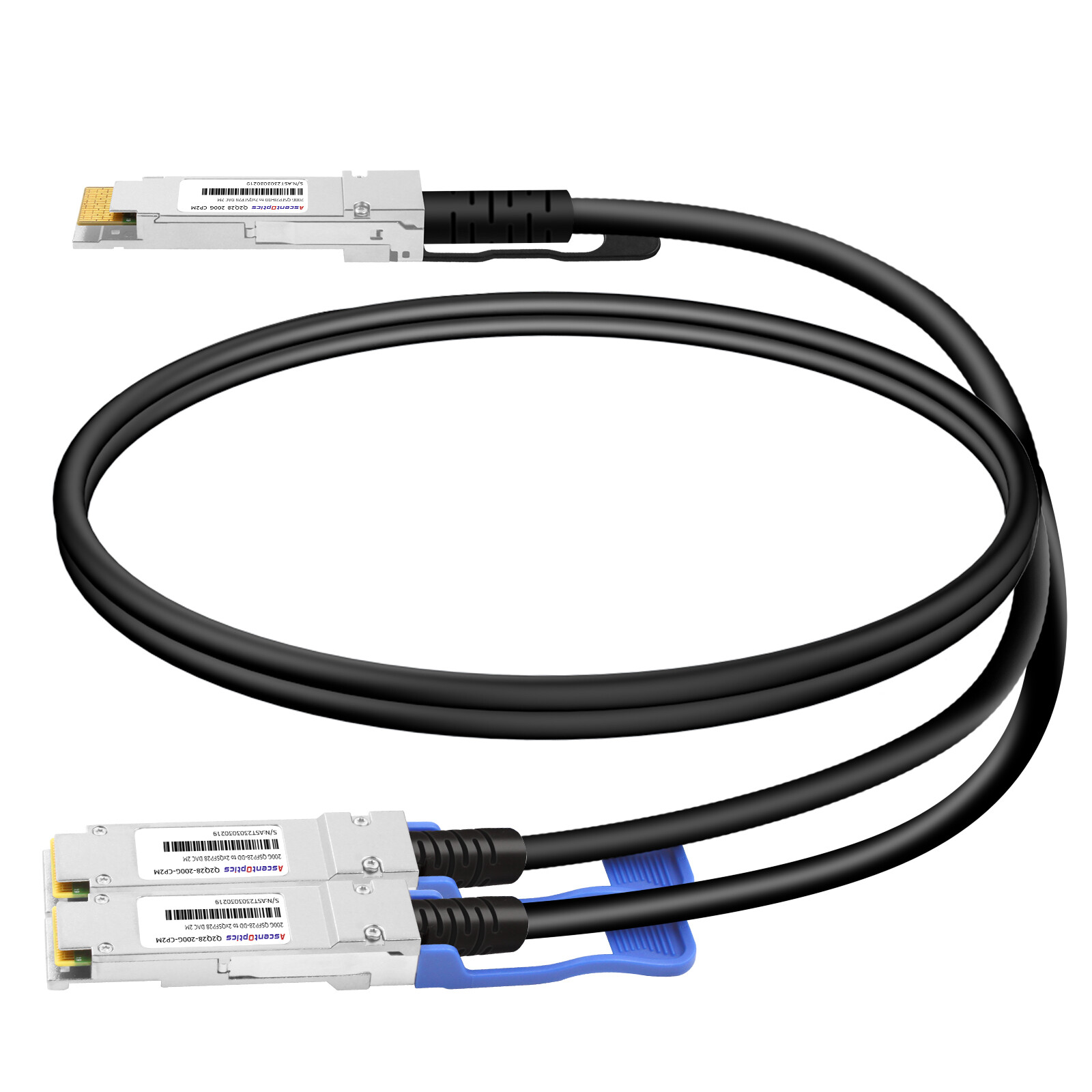 200G QSFP28-DD to 2x 100G QSFP28 Copper Breakout Cable,2 Meters,Passive