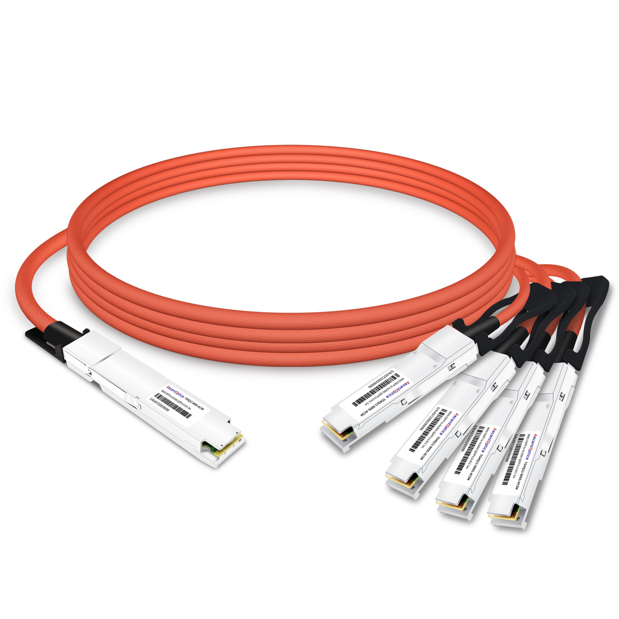 800Gb/s Twin-port OSFP to 4x 200Gb/s QSFP112 Active Copper Splitter Cable,5 Meter